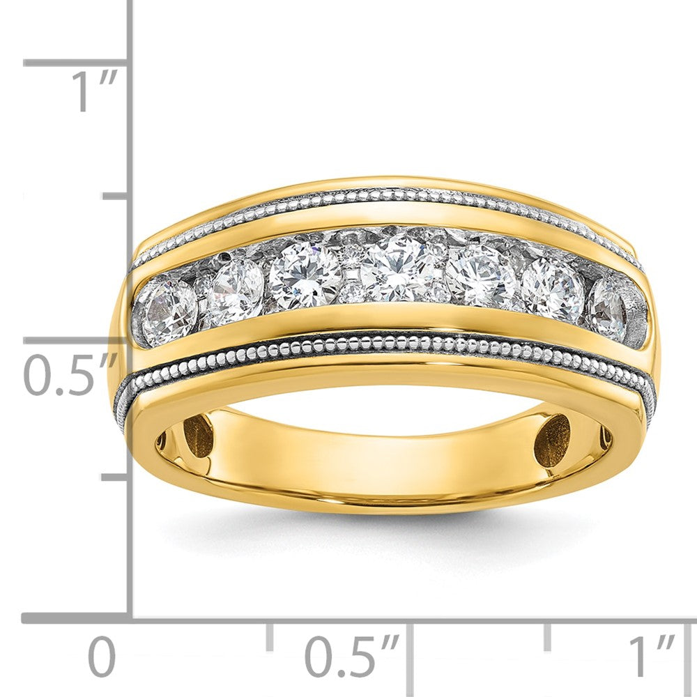 14k IBGoodman Men's Polished and Milgrain Ring Mounting