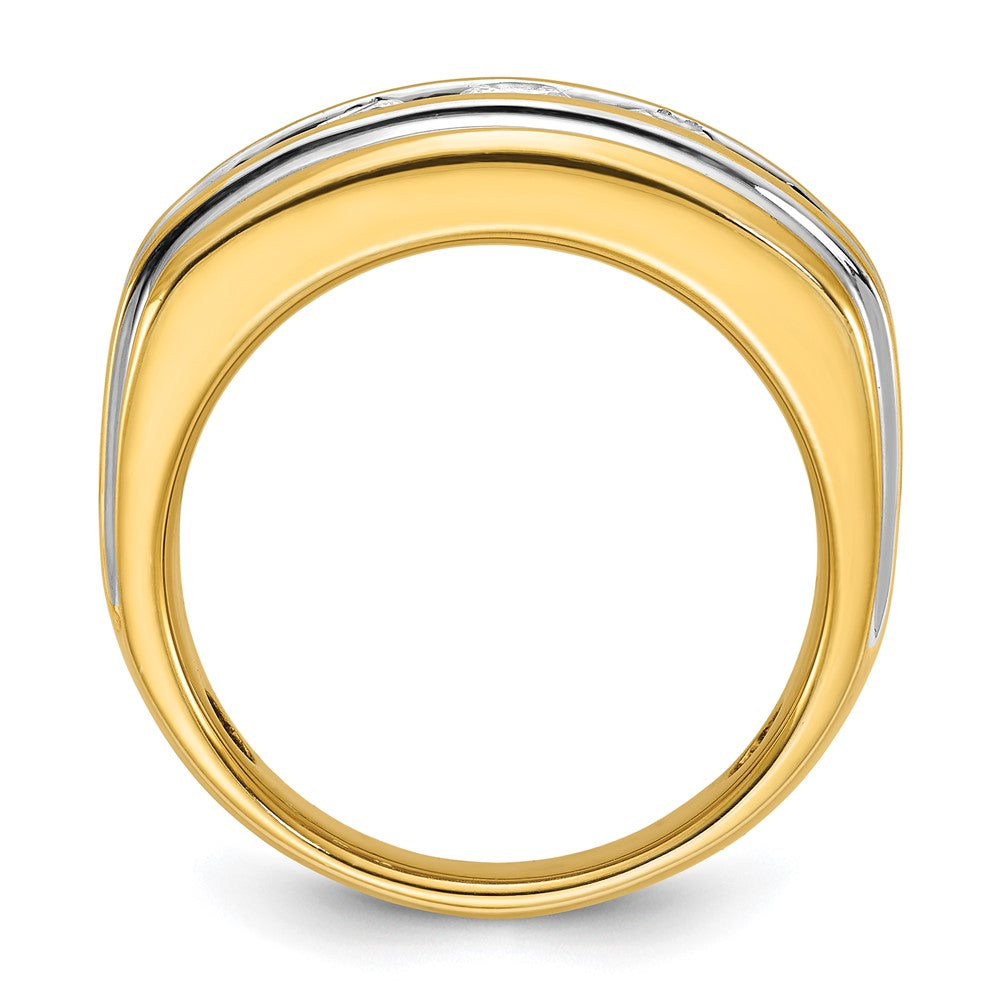 14k IBGoodman Men's Polished and Grooved Ring Mounting