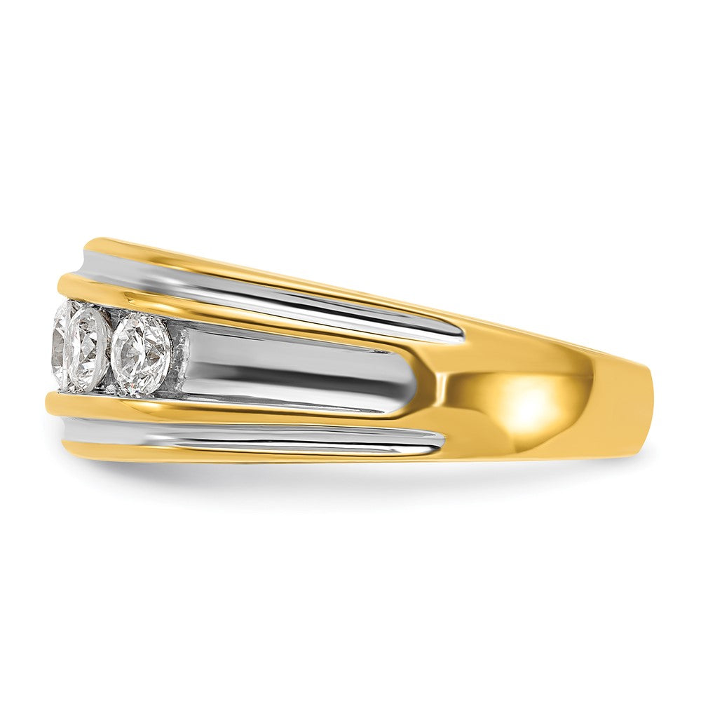 14k IBGoodman Men's Polished and Grooved Ring Mounting