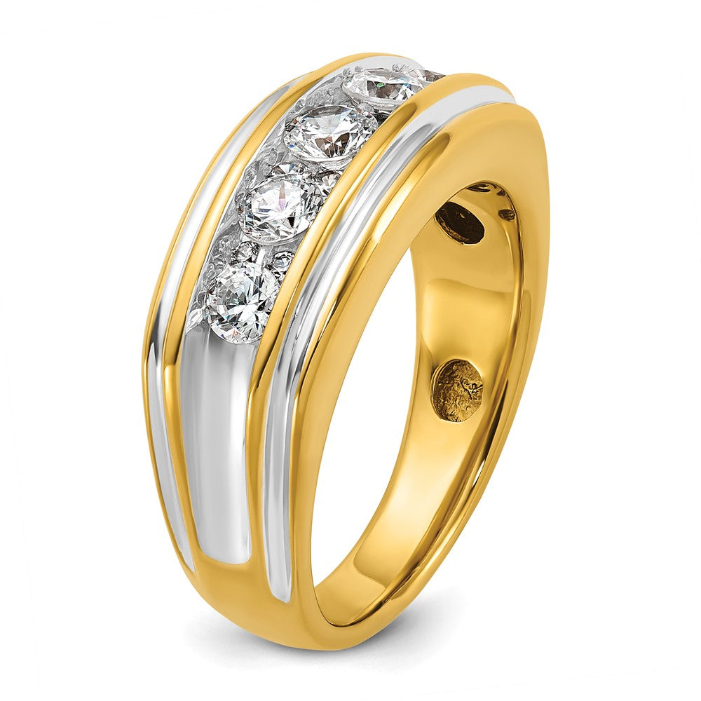 14k IBGoodman Men's Polished and Grooved Ring Mounting