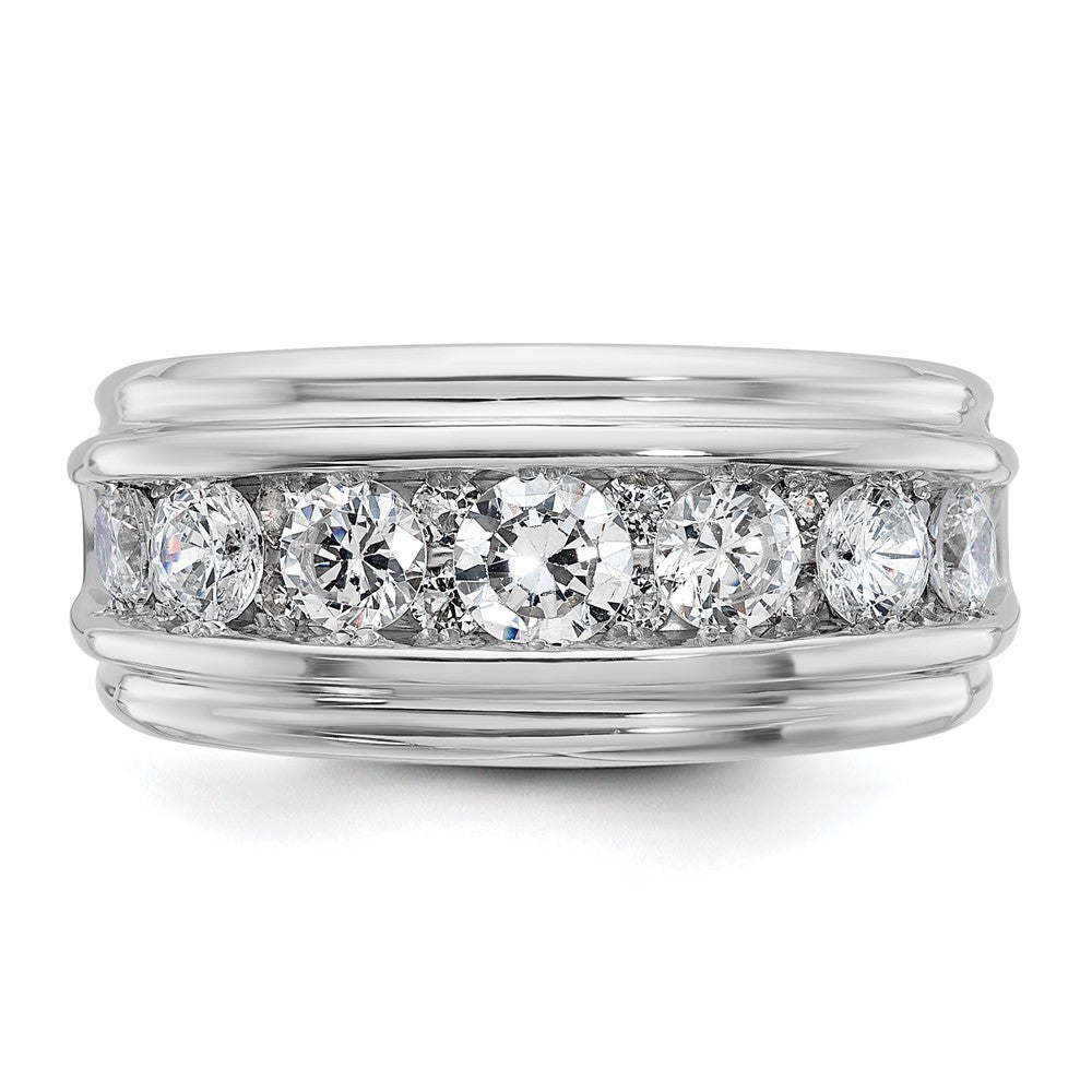 14kw IBGoodman Men's Polished & Grooved 2ct. AA Quality Diamond Ring