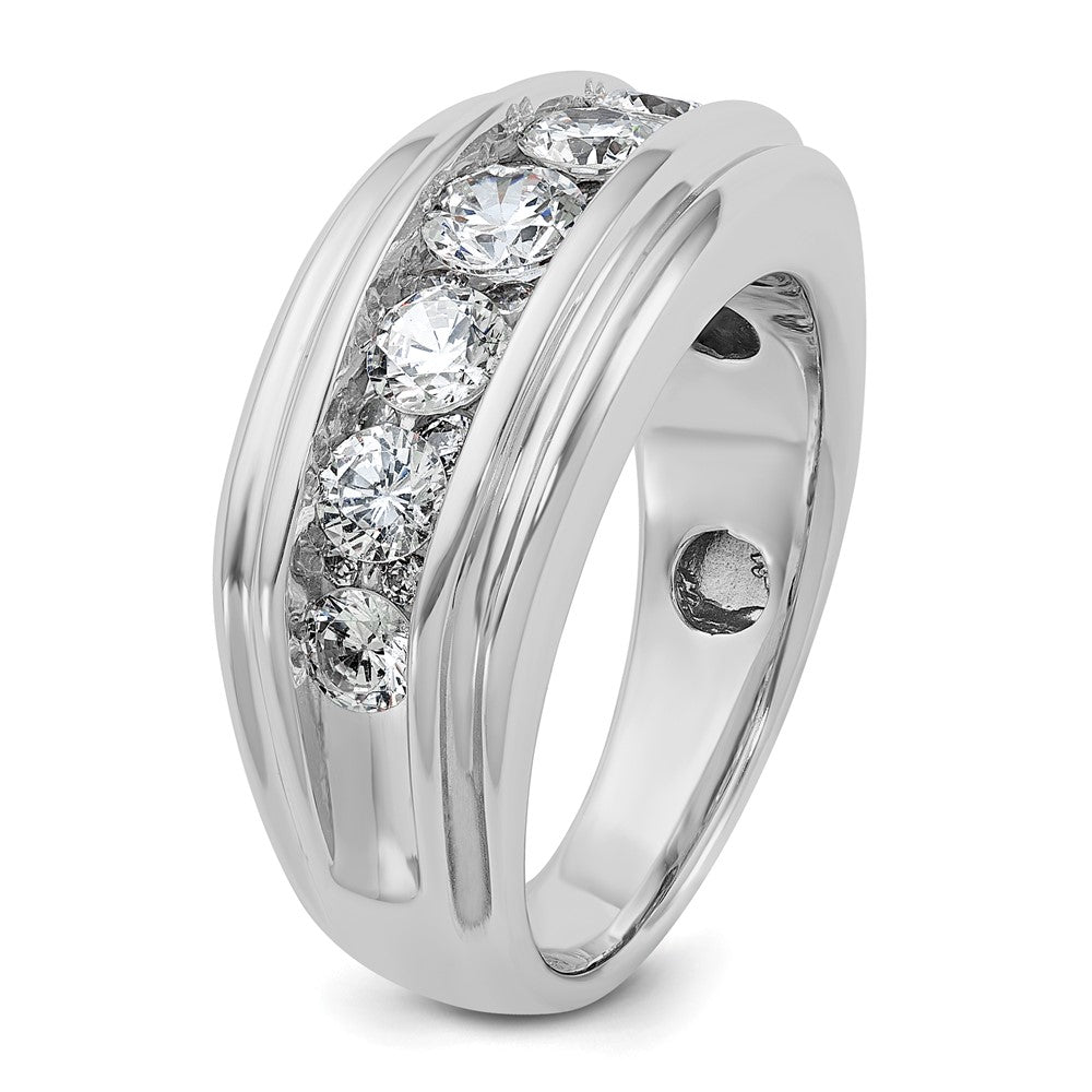 14kw IBGoodman Men's Polished & Grooved 2ct. AA Quality Diamond Ring