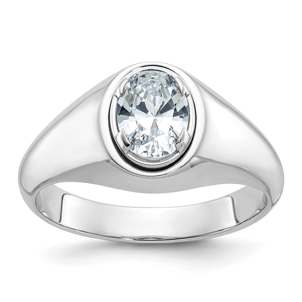 10k White Gold IBGoodman Men's Oval Diamond Ring Mounting