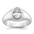 10k White Gold IBGoodman Men's Oval Diamond Ring Mounting