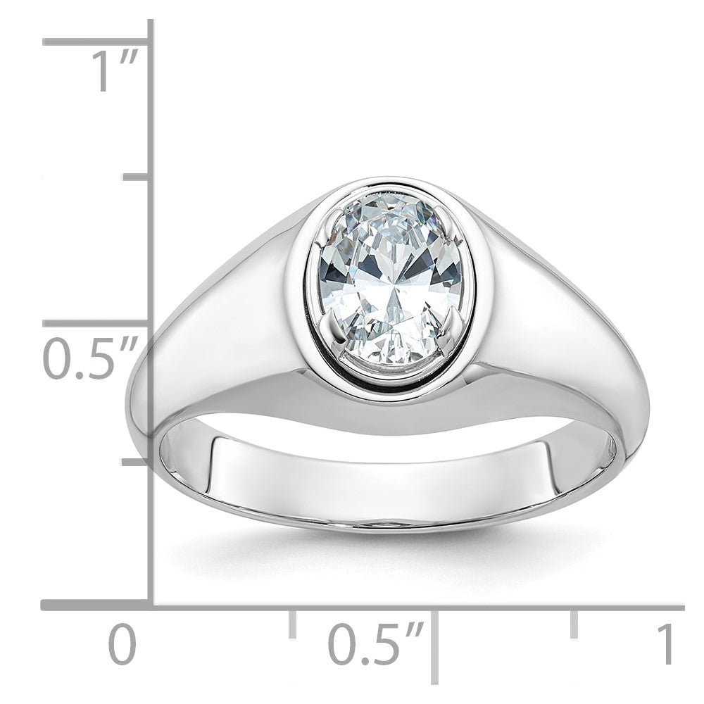 14k White Gold IBGoodman Men's Oval Diamond Ring Mounting