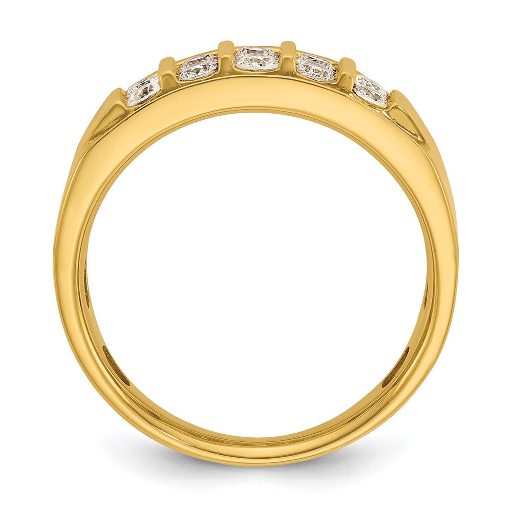 14k IBGoodman Men's Polished 4-Row 1 Carat Diamond Ring