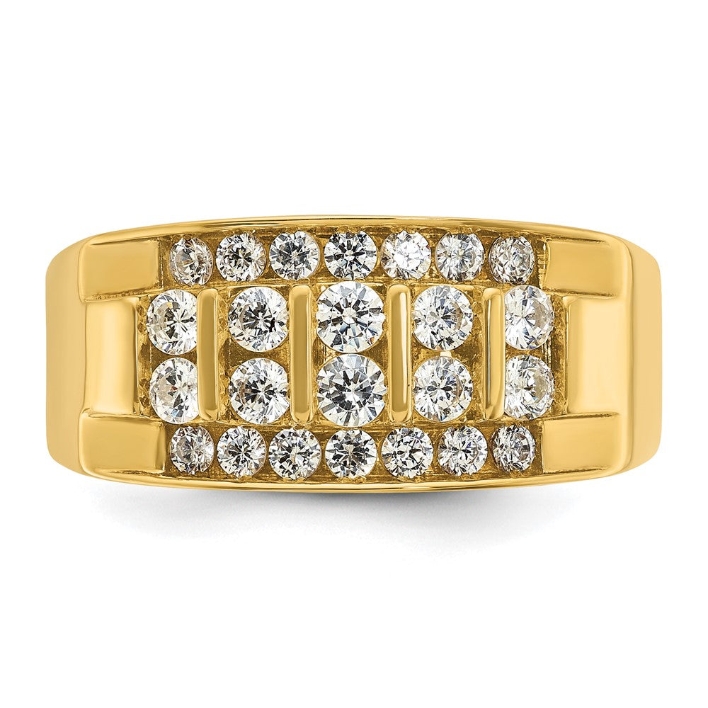 14k IBGoodman Men's Polished 4-Row Ring Mounting