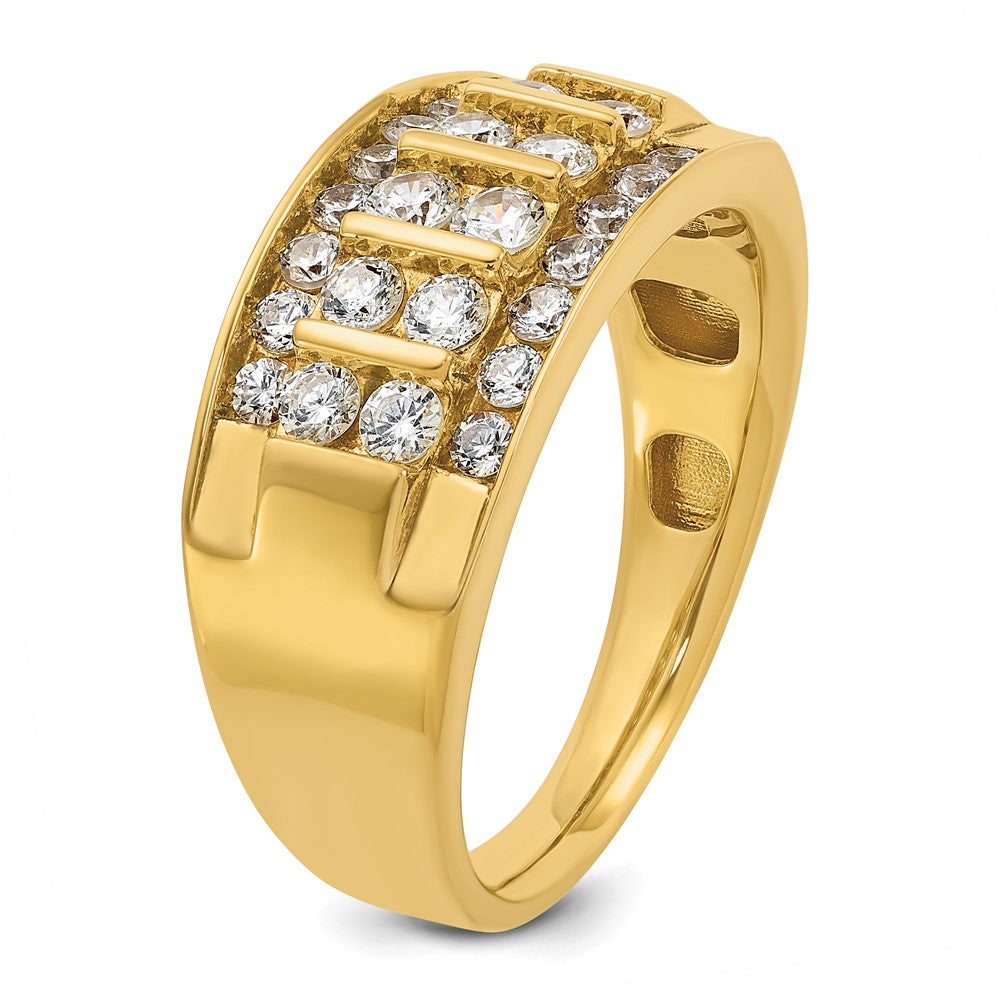 14k IBGoodman Men's Polished 4-Row Ring Mounting