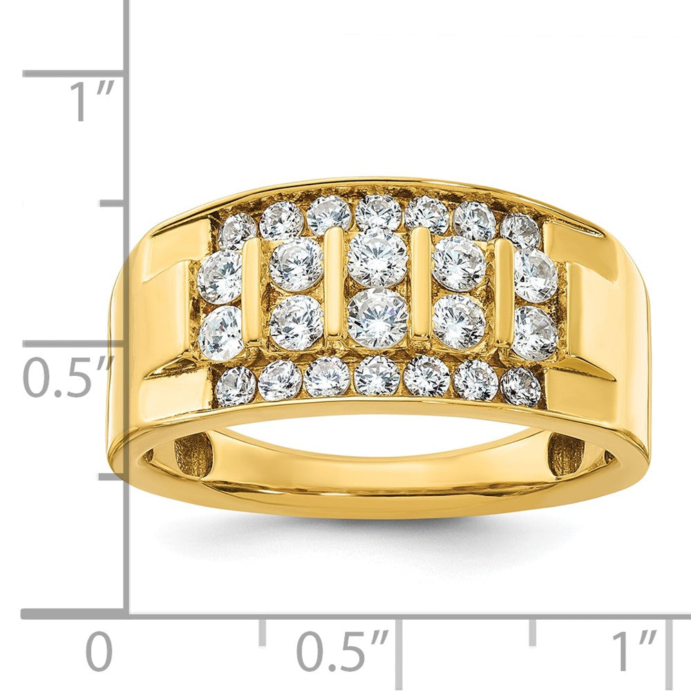14k IBGoodman Men's Polished 4-Row Ring Mounting