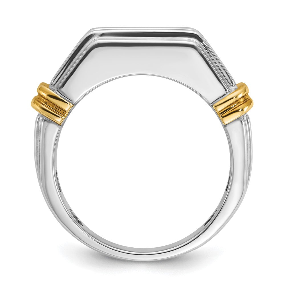 14k Two-tone IBGoodman Men's Polished & Grooved 5-Stone Ring Mtg