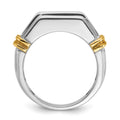 14ktt IBGoodman Men's Polished & Grooved 5-Stone Diamond Ring