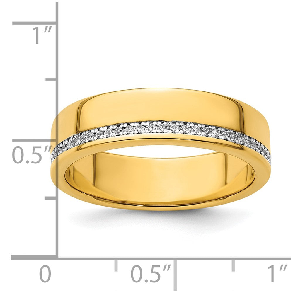 14k IBGoodman Men's Polished Diamond Row Ring