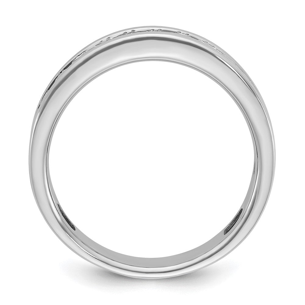 14k White Gold IBGoodman Men's Polished Square 11-Stone Ring Mtg