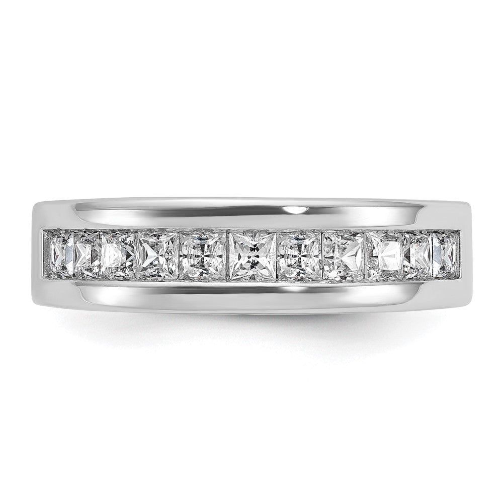 14k White Gold IBGoodman Men's Polished Square 11-Stone Ring Mtg