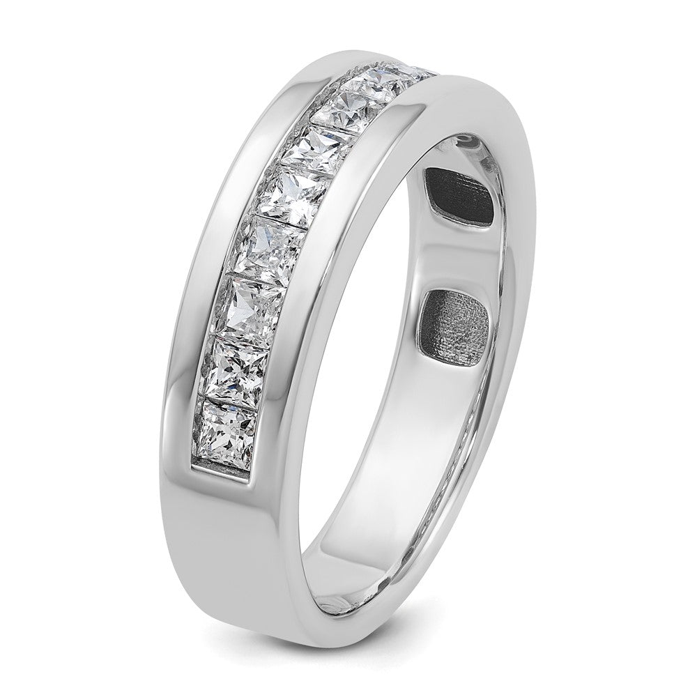 14k White Gold IBGoodman Men's Polished Square 11-Stone Ring Mtg