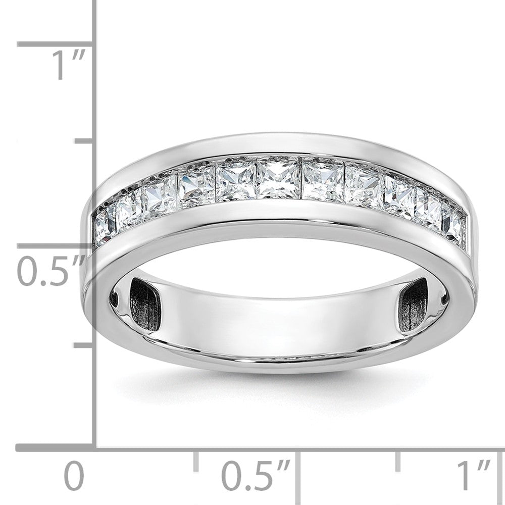 14k White Gold IBGoodman Men's Polished Square 11-Stone Ring Mtg