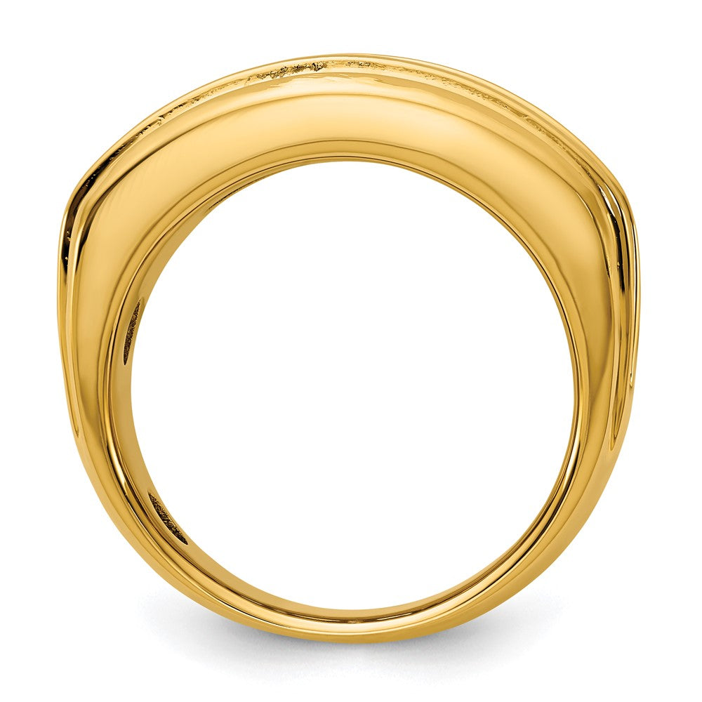 14k IBGoodman Men's Polished and Grooved Ring Mounting
