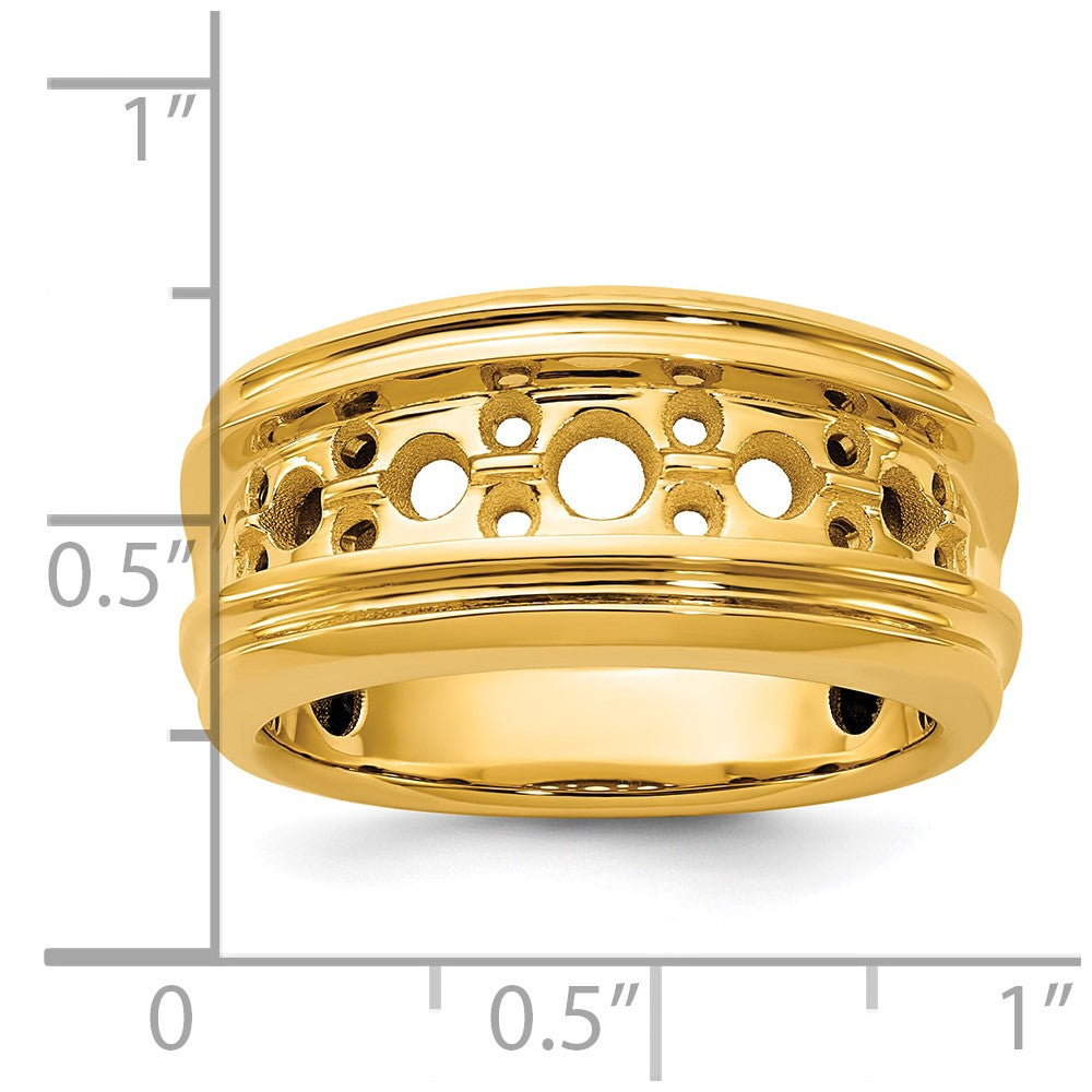 14k IBGoodman Men's Polished and Grooved Ring Mounting