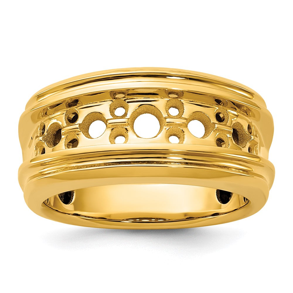 14k IBGoodman Men's Polished and Grooved Ring Mounting