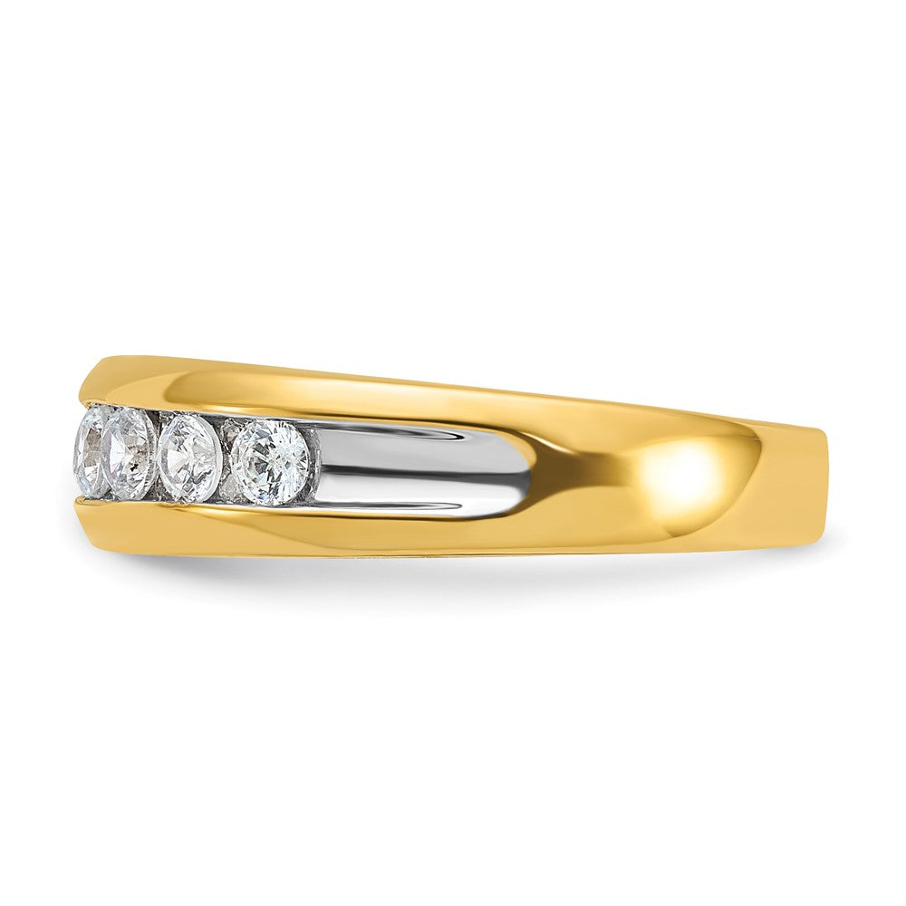 14k with White Rhodium IBGoodman Men's Polished 1/2ct. Diamond Ring