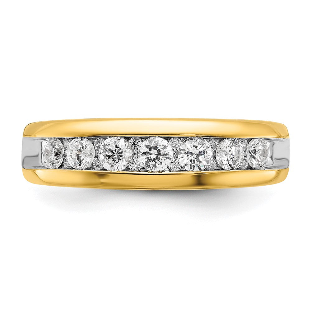 14k with White Rhodium IBGoodman Men's Polished 1/2ct. Diamond Ring