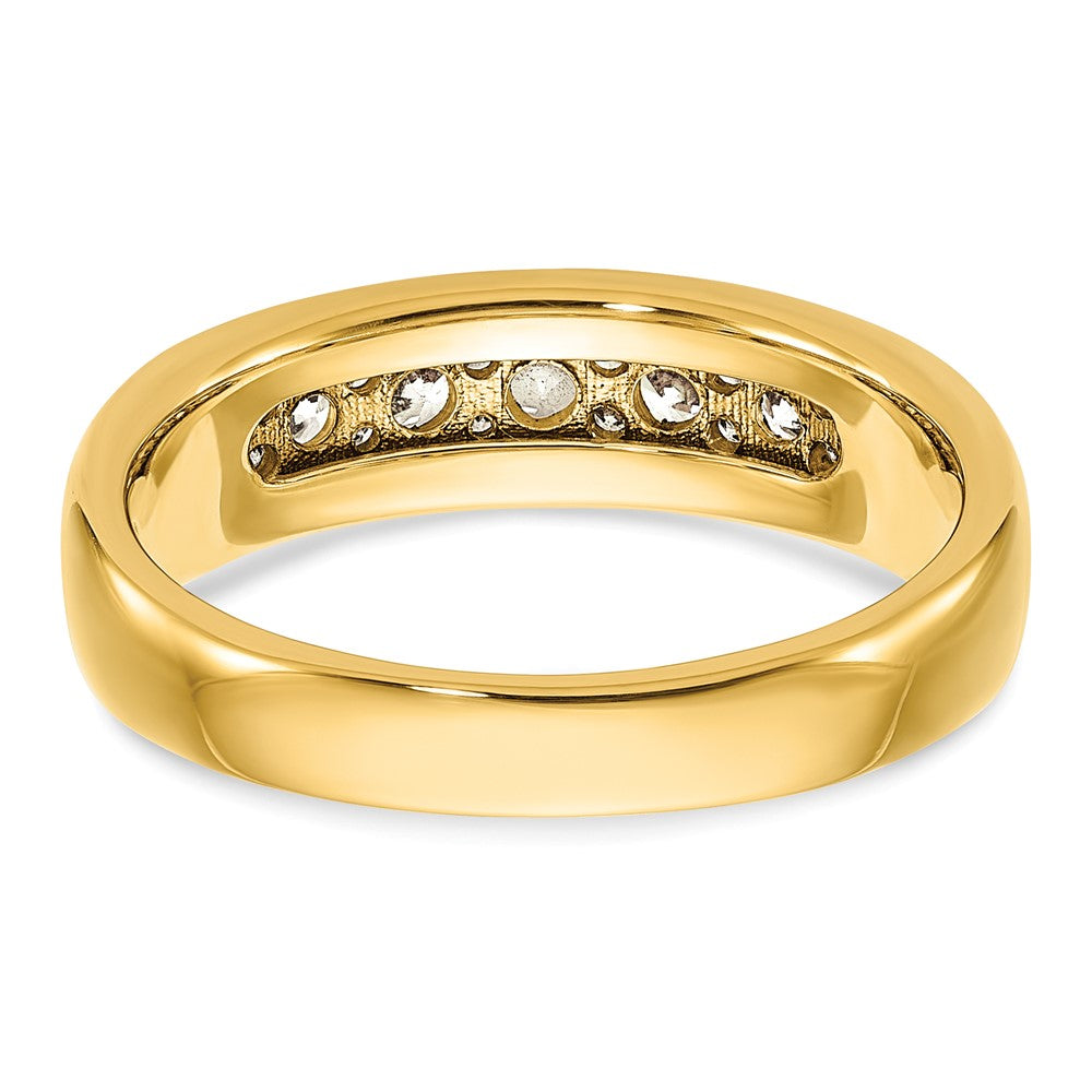 14k with White Rhodium IBGoodman Men's Polished 1/2ct. Diamond Ring