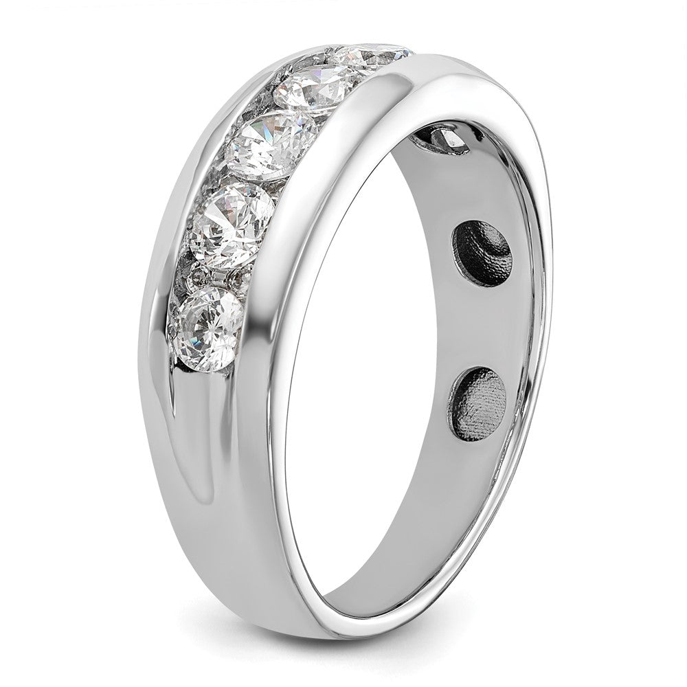 14k White Gold IBGoodman Men's Polished 1ct. Diamond Ring