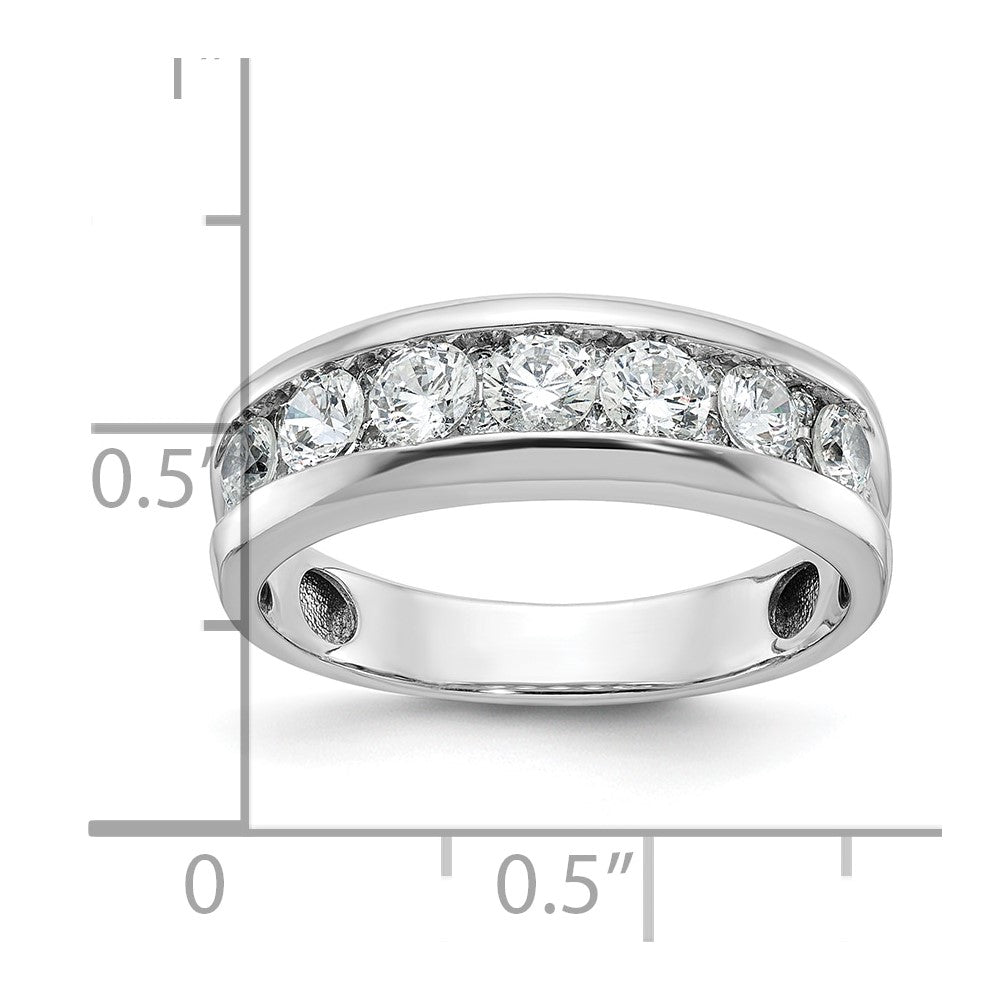 14k White Gold IBGoodman Men's Polished 1ct. Diamond Ring