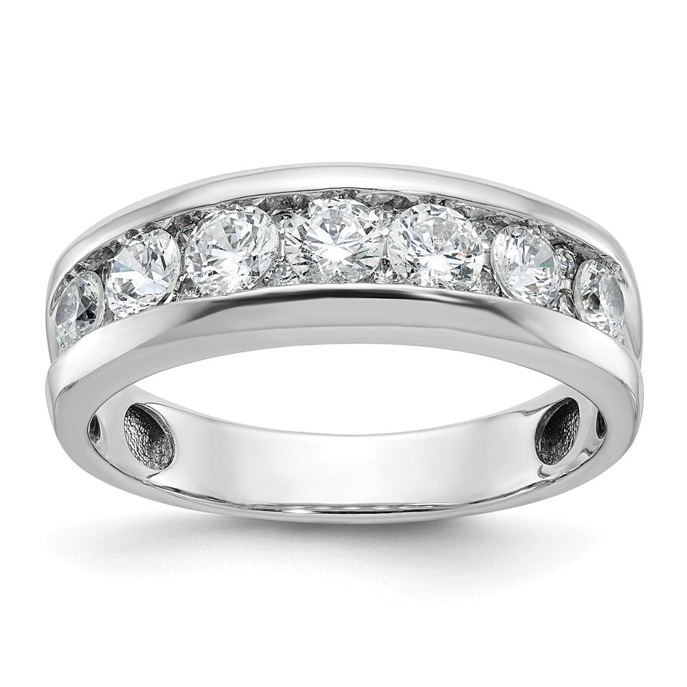 14k White Gold IBGoodman Men's Polished 1ct. Diamond Ring