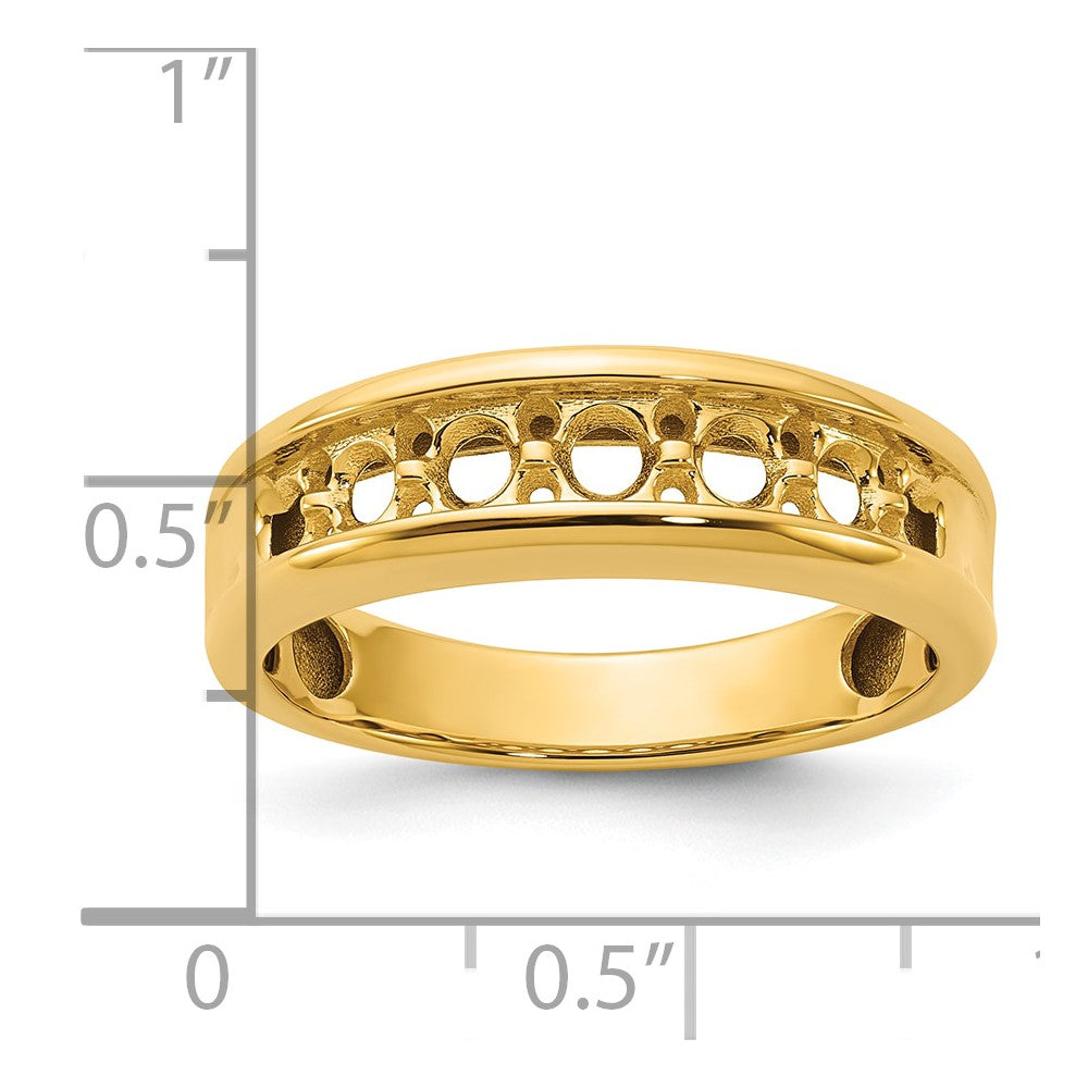 14k Yellow Gold IBGoodman Men's Polished Ring Mounting