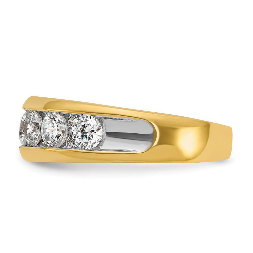 14k with White Rhodium IBGoodman Men's Polished 1.5ctw Diamond Ring