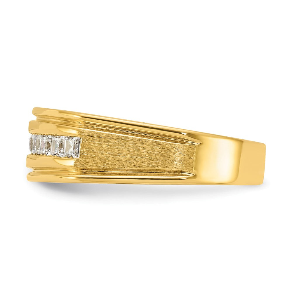 14k IBGoodman Men's Polished & Satin Square 10-Stone Ring Mounting