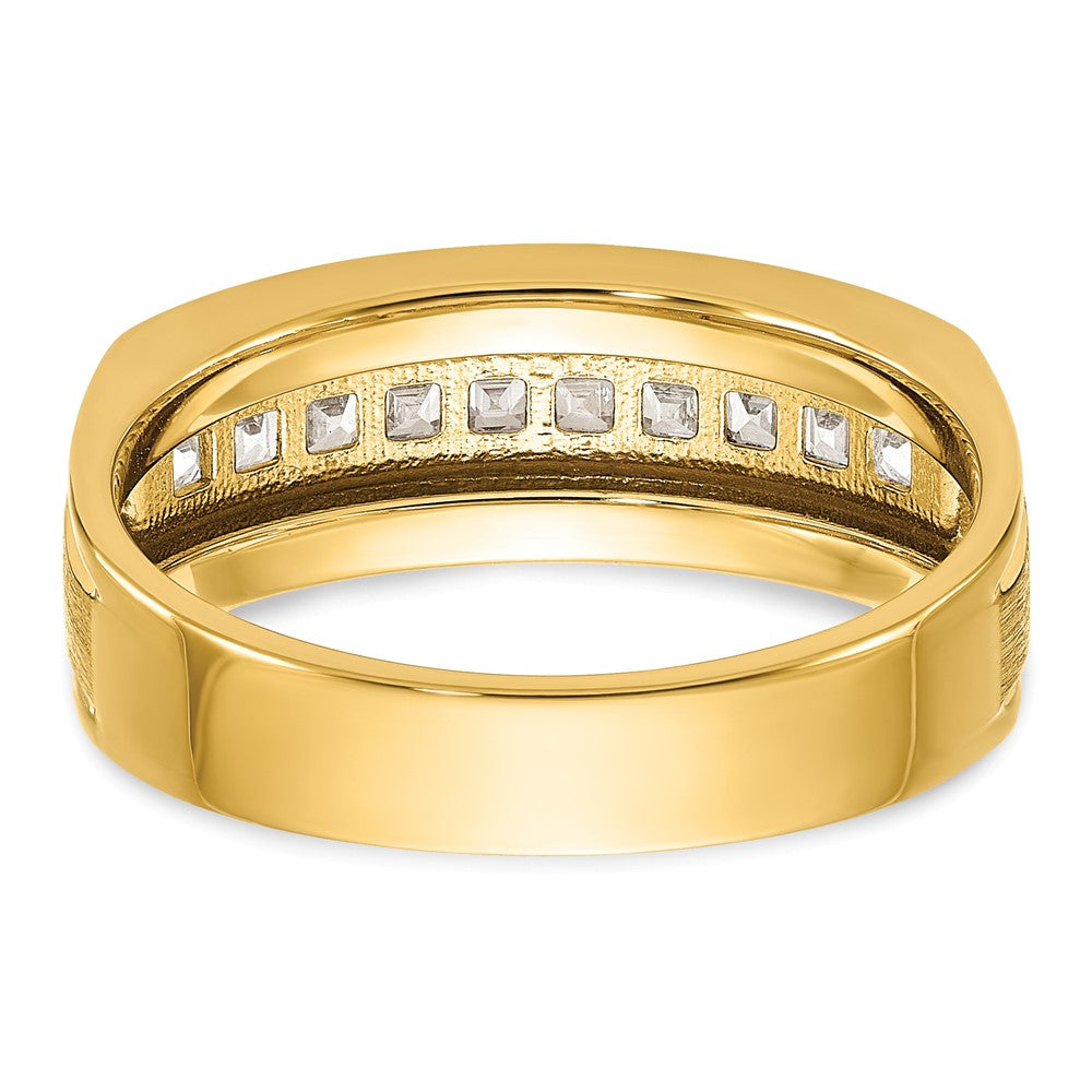 14k IBGoodman Men's Polished & Satin Square 10-Stone Ring Mounting