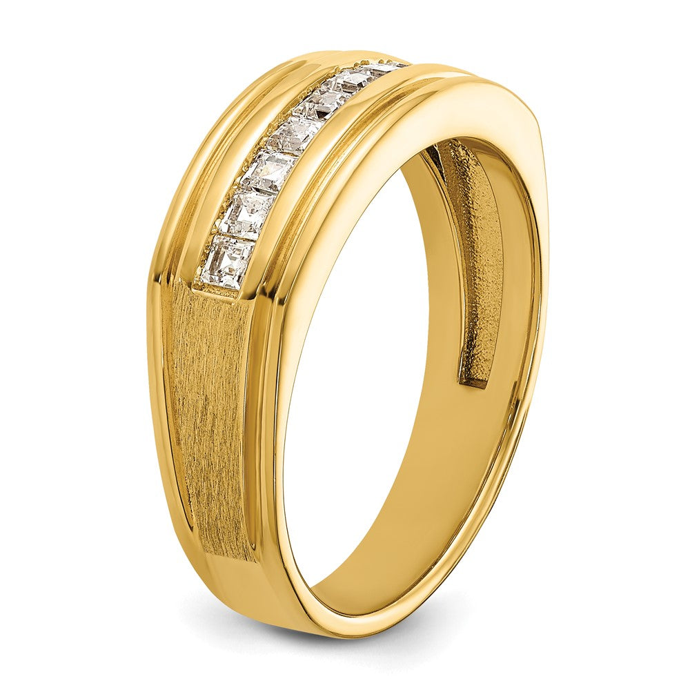 14k IBGoodman Men's Polished & Satin Square 10-Stone Ring Mounting