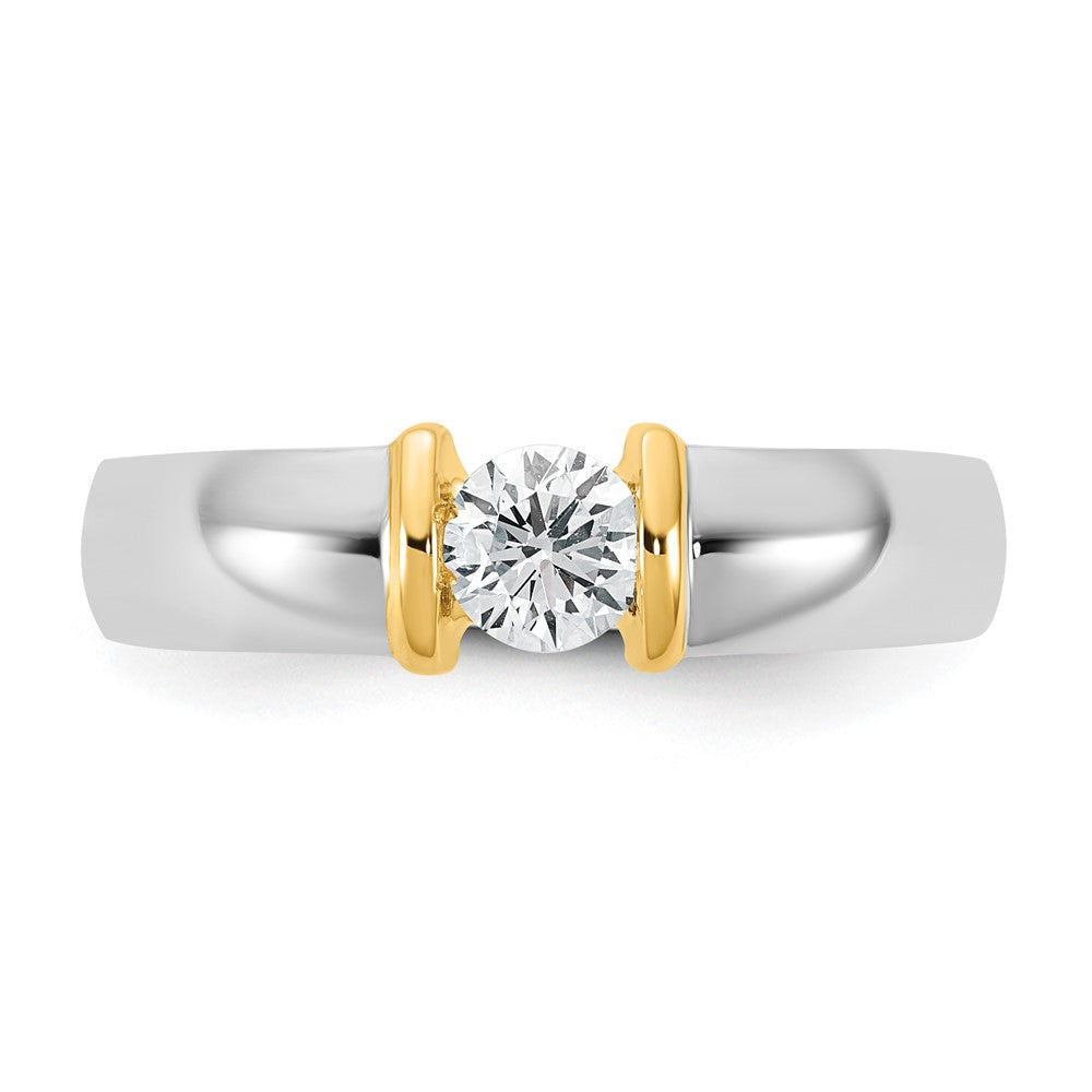 14k Two-Tone .5ct Mens Wedding Band