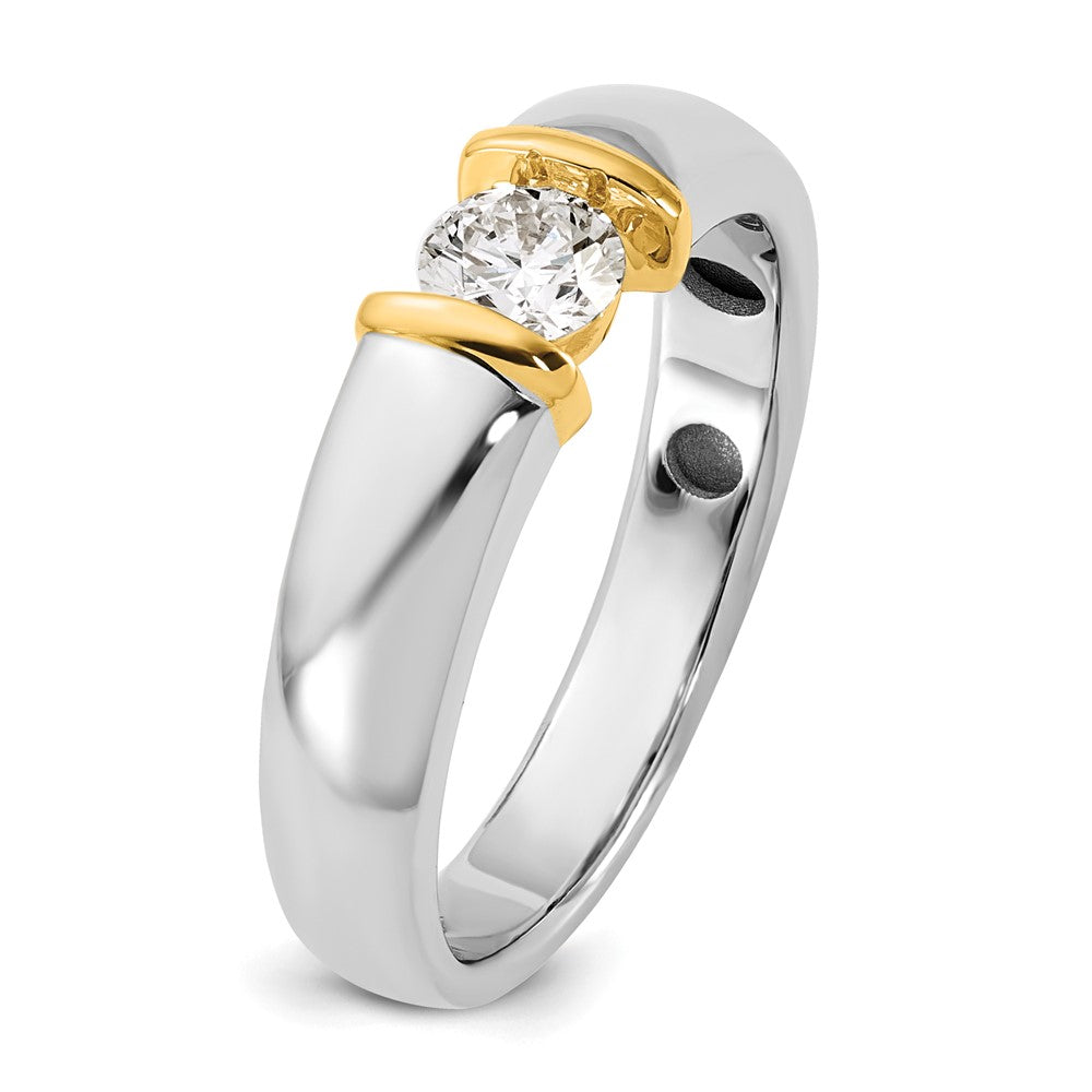 14k Two-Tone .5ct Mens Wedding Band