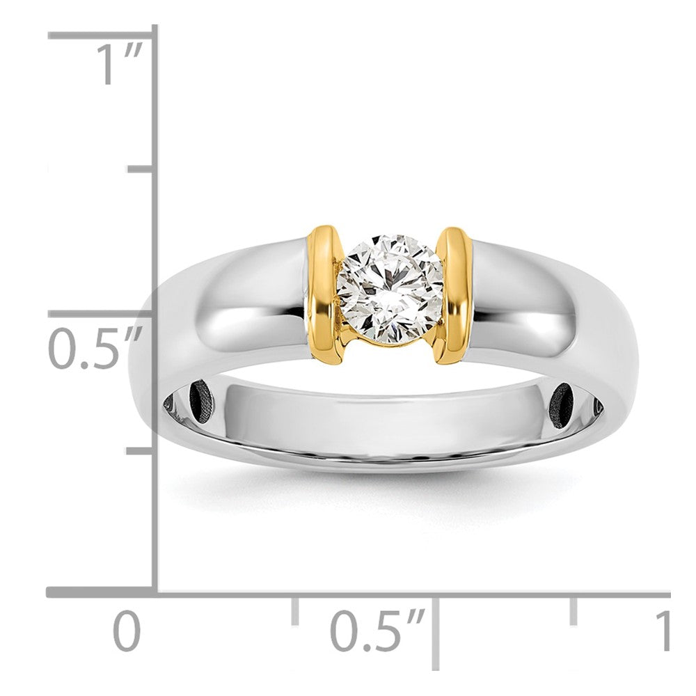 14k Two-Tone .5ct Mens Wedding Band