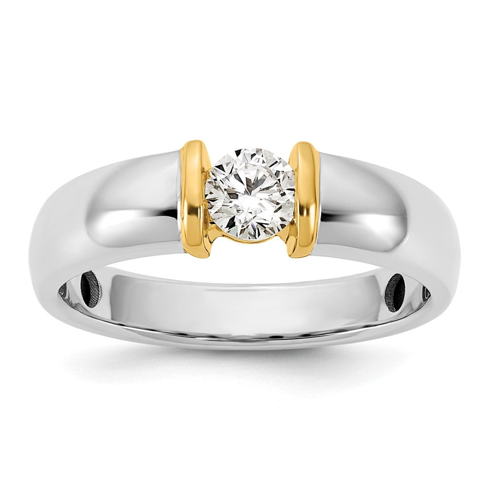 14k Two-Tone .5ct Mens Wedding Band