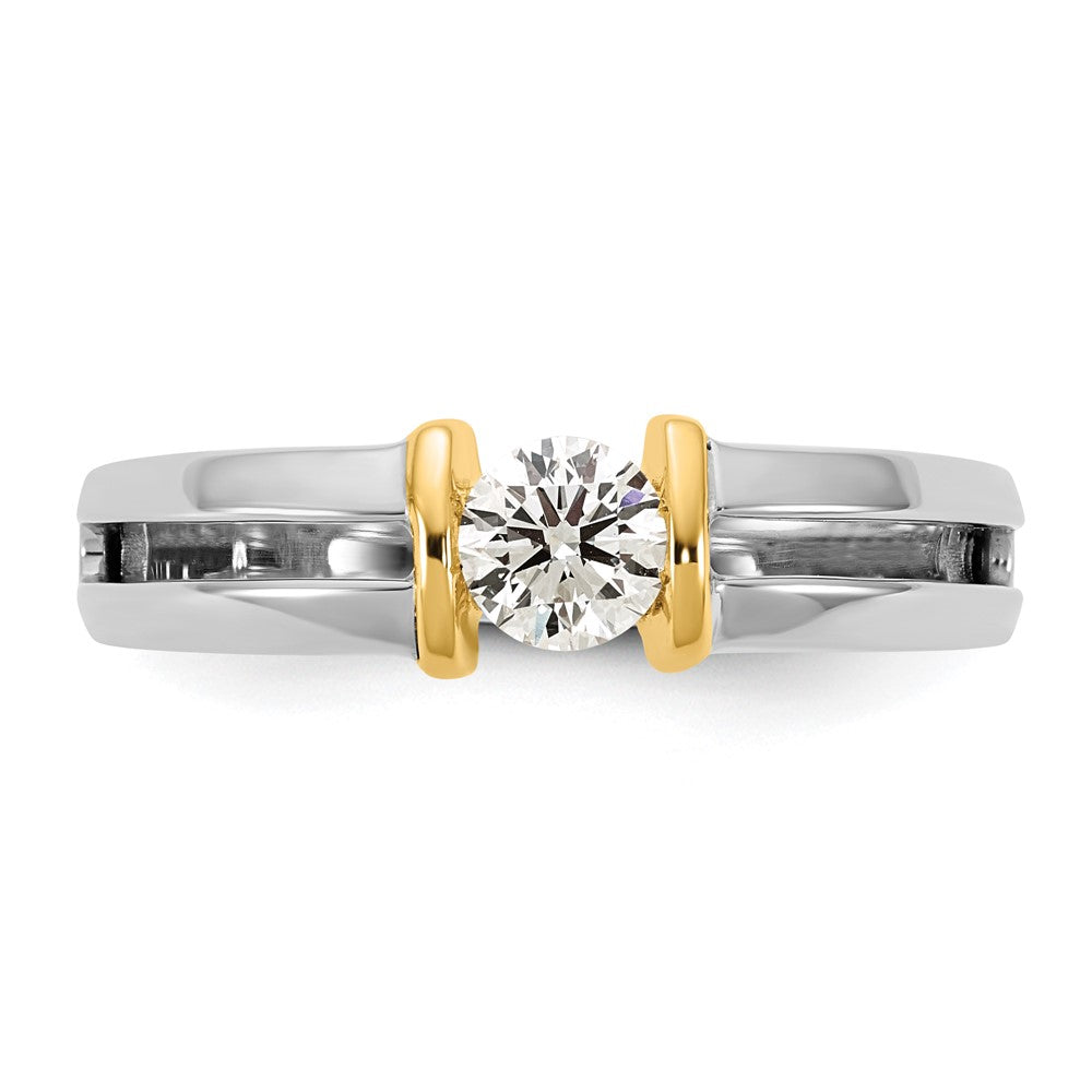 14k Two-Tone .5ct Mens Wedding Band