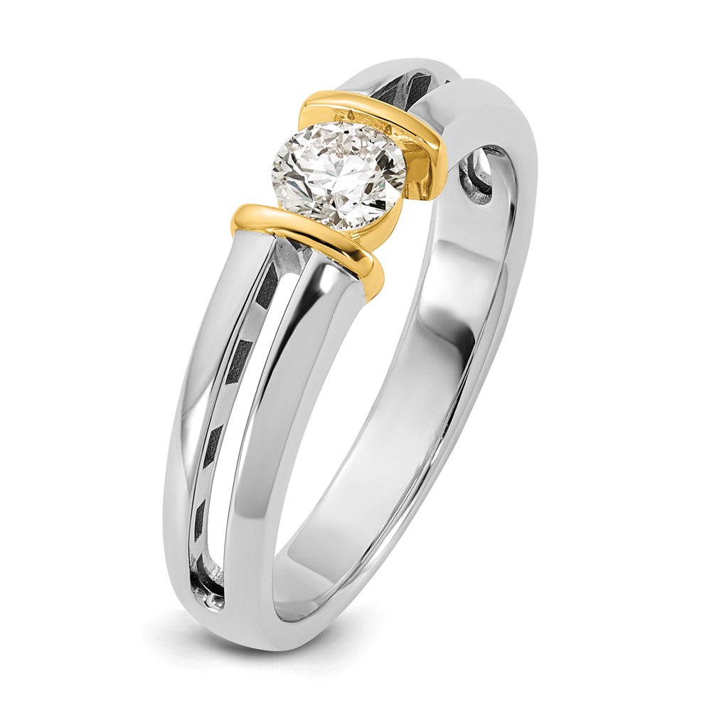 14k Two-Tone .5ct Mens Wedding Band