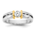 14k Two-Tone .5ct Mens Wedding Band