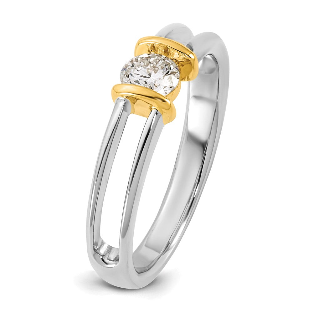 14k Two-Tone .33ct Ladies Diamond Wedding Band