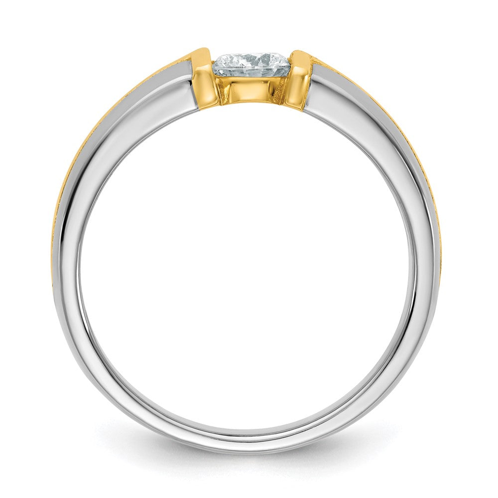 14k Two-Tone .5ct Mens Wedding Band