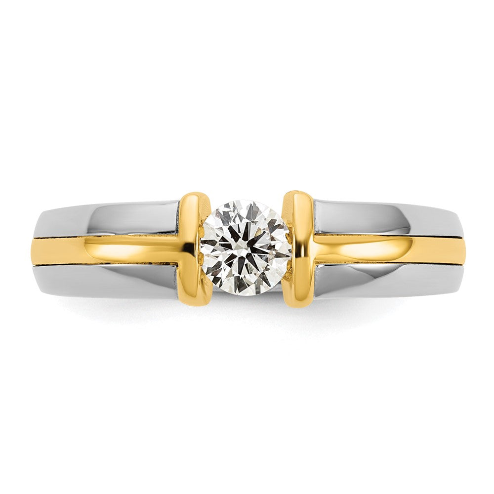 14k Two-Tone .5ct Mens Wedding Band