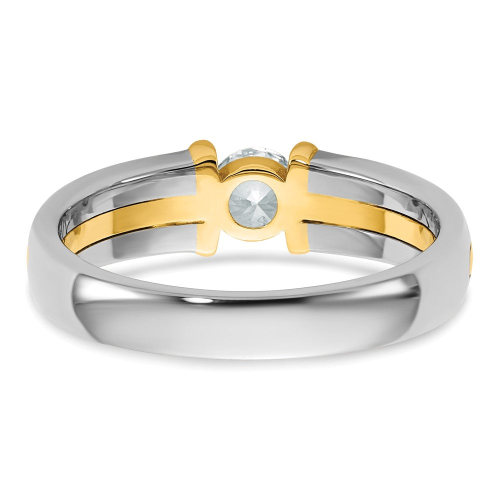 14k Two-Tone .5ct Mens Wedding Band