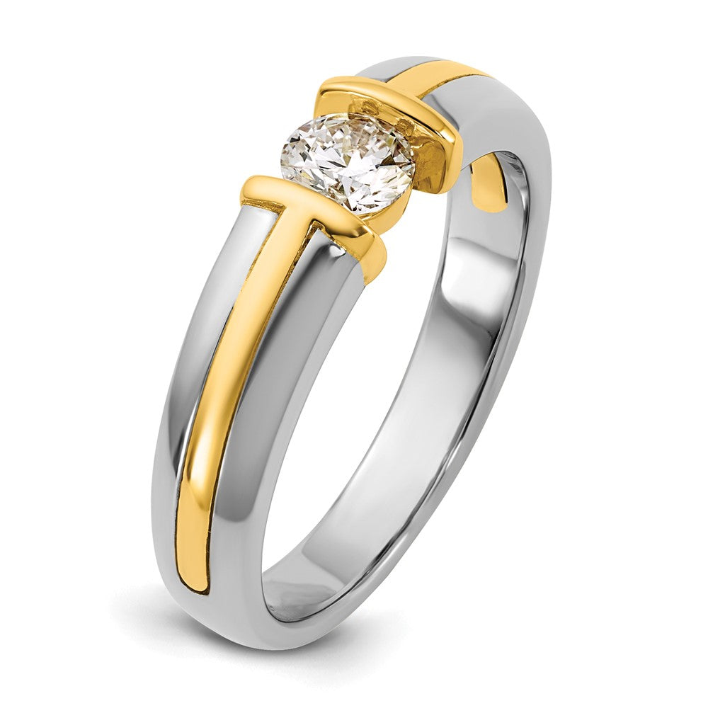 14k Two-Tone .5ct Mens Wedding Band