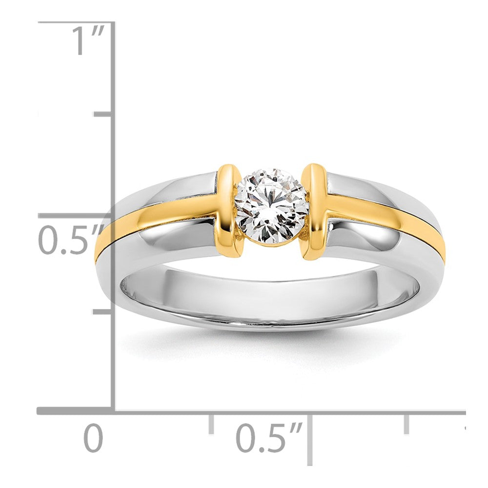 14k Two-Tone .5ct Mens Wedding Band