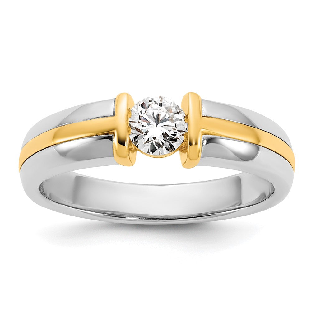 14k Two-Tone .5ct Mens Wedding Band