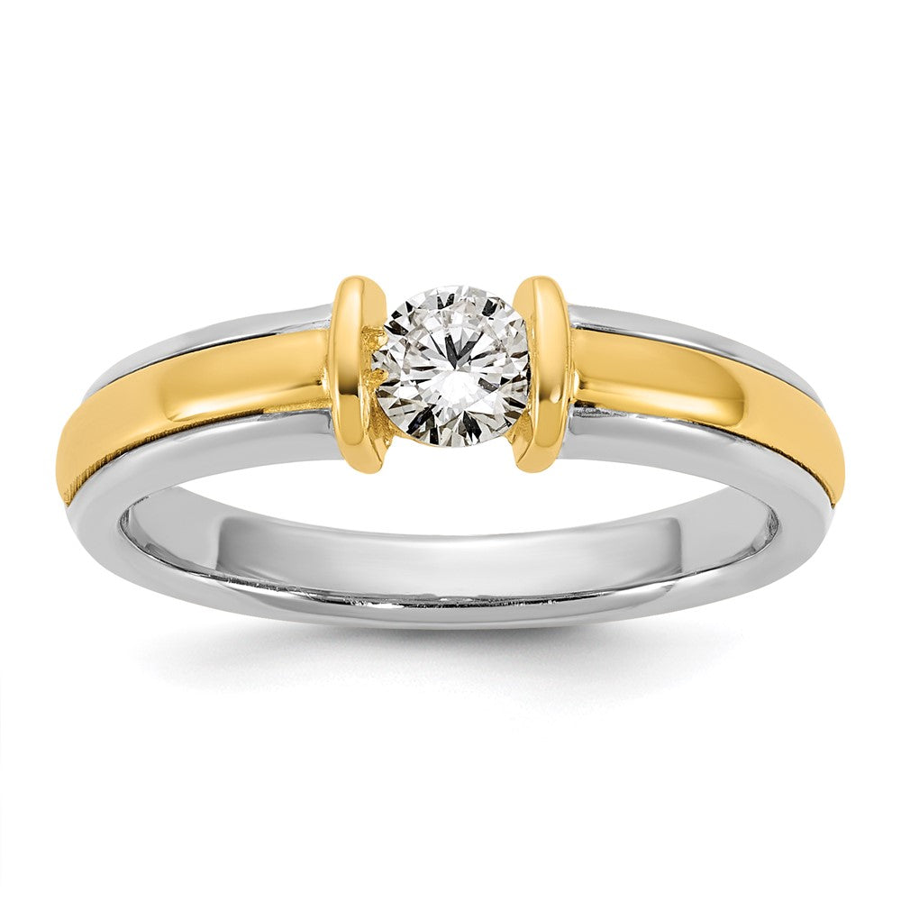 14k Two-Tone .33ct Ladies Diamond Wedding Band