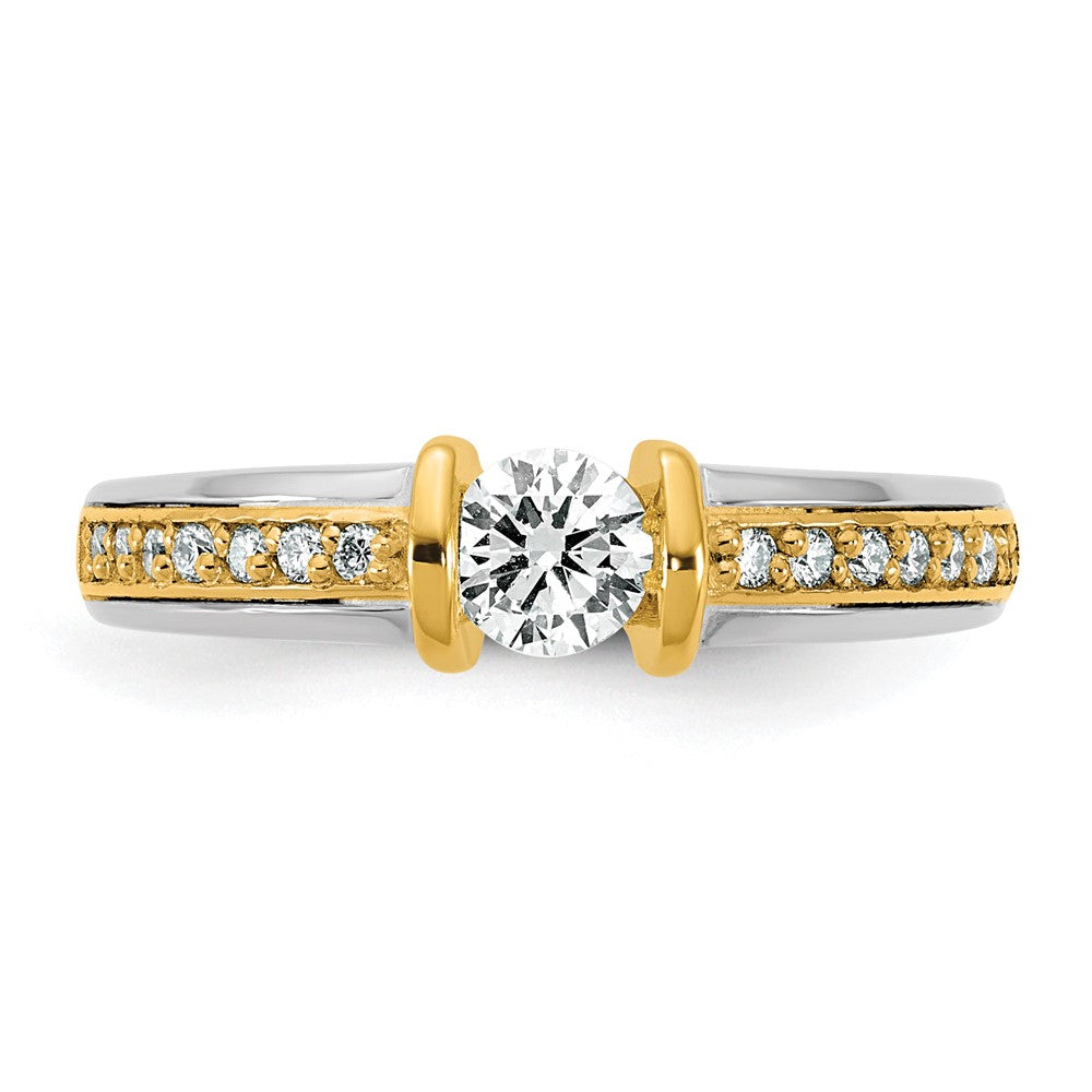 14k Two-Tone .5ct Ladies Diamond Wedding Band